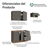 Cocina Compacta 180 cm Vik Marrón/Gris 02