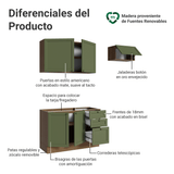 Cocina Compacta 180 cm Vik Marrón/Verde 02