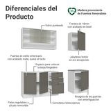 Cocina Compacta 180 cm Vik Blanco/Gris 03