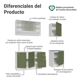 Cocina Compacta 180 cm Vik Blanco/Verde 03
