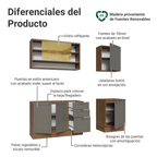Cocina Compacta 180 cm 6 Puertas 3 Cajones Sin Mesada Marrón/Gris Vik Madesa 04