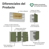 Cocina Compacta 180 cm Vik Blanco/Verde 04