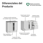 Cocina Compacta 200 cm 4 Puertas 3 Cajones Sin Mesada Blanco Vik Madesa