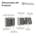 Cocina Compacta 200 cm 4 Puertas 3 Cajones Sin Mesada Blanco/Gris Vik Madesa