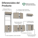 Combo completo de Cocina 270 cm Blanco/Crema Vik Madesa 01