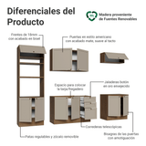 Combo completo de Cocina 270 cm Marrón/Crema Vik Madesa 01