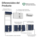 Combo de Cocina 270 cm Vik Blanco/Azul/Blanco 01