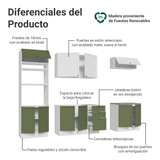 Combo de Cocina 270 cm Vik Blanco/Verde/Blanco 01