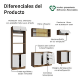 Combo de Cocina 270 cm Vik Marrón/Blanco 02