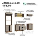 Combo completo de Cocina 270 cm Marrón/Crema Vik Madesa 02