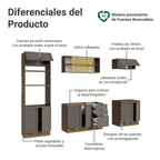 Combo completo de Cocina 270 cm 10 Puertas 3 Cajones Sin Mesada Marrón/Gris Vik Madesa 02