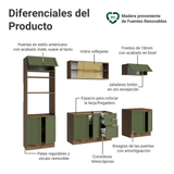 Combo de Cocina 270 cm Vik Marrón/Verde 02