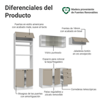 Combo completo de Cocina 270 cm 8 Puertas 3 Cajones Sin Mesada Blanco/Crema Vik Madesa 03