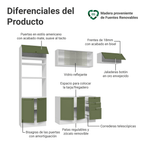 Combo completo de Cocina 270 cm 8 Puertas 3 Cajones Sin Mesada Blanco/Verde Vik Madesa 03