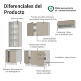 Combo completo de Cocina 270 cm Blanco/Crema Vik Madesa 05