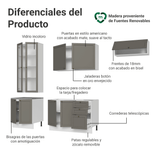 Combo completo de Cocina 270 cm Blanco/Gris Vik Madesa 05