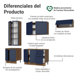 Combo completo de Cocina 270 cm Marrón/Azul Vik Madesa 05