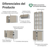 Combo completo de Cocina 270 cm Blanco/Crema Vik Madesa 06