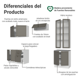 Combo completo de Cocina 270 cm Blanco/Gris Vik Madesa 06