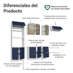 Combo completo de Cocina 270 cm Blanco/Azul Vik Madesa