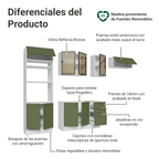 Combo completo de Cocina 270 cm Blanco/Verde Vik Madesa