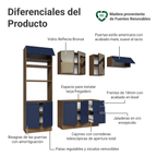 Combo completo de Cocina 270 cm Marrón/Azul Vik Madesa