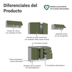 Combo completo de Cocina 280 cm 6 Puertas 3 Cajones Sin Mesada Blanco/Verde Vik Madesa