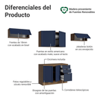 Combo completo de Cocina 280 cm 6 Puertas 3 Cajones Sin Mesada Marrón/Azul Vik Madesa