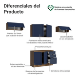 Combo de Cocina 280 cm Vik Marrón/Azul 01