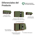 Combo completo de Cocina 280 cm 6 Puertas 3 Cajones Sin Mesada Marrón/Verde Vik Madesa