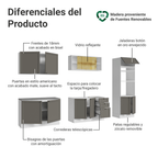 Combo completo de Cocina 310 cm 11 Puertas 3 Cajones Sin Mesada Blanco/Gris Vik Madesa