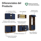 Combo completo de Cocina 310 cm 11 Puertas 3 Cajones Sin Mesada Marrón/Azul Vik Madesa