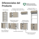 Combo completo de Cocina 340 cm Blanco/Crema Vik Madesa 01