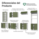Combo completo de Cocina 340 cm Blanco/Verde Vik Madesa 01