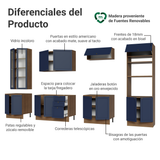 Combo completo de Cocina 340 cm Marrón/Azul Vik Madesa 01