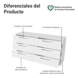 Chifonier Madesa Infantil Con 6 Cajones Para Dormitorio Blanco