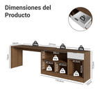 Tocador Esquinero para Maquillaje o Escritorio 300 cm Marrón/Blanco Madesa