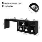 Tocador Esquinero para Maquillaje o Escritorio 300 cm Negro Madesa