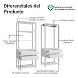 Placard Ropero Modulado 4 Cajones 140 cm Blanco Valencia Madesa