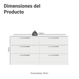 Kit Dormitorio Infantil Madesa Placard y Chifonier 6 Cajones BB 02