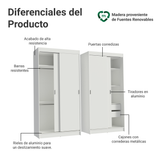 Conjunto 2 Placares 4 Puertas Corredizas Blanco Tokio Madesa