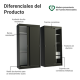 Conjunto 2 Placares 4 Puertas Corredizas Negro Tokio Madesa