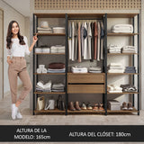 Ropero Placard Guardarropas Madesa Valencia 188cm MP 01