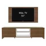 Rack para TV Madesa Metz con Panel de TV hasta 55 Pulgadas Marrón/Blanco/Marrón