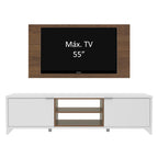 Rack Metz con Panel de TV hasta 55 Pulgadas 180 cm Blanco/Marrón/Marrón Madesa
