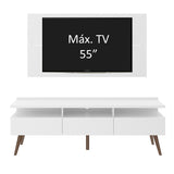 Rack para TV Madesa Londres con Panel de TV hasta 55 Pulgadas Blanco