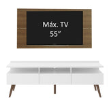 Rack para TV Madesa Londres con Panel de TV hasta 55 Pulgadas Blanco/Marrón