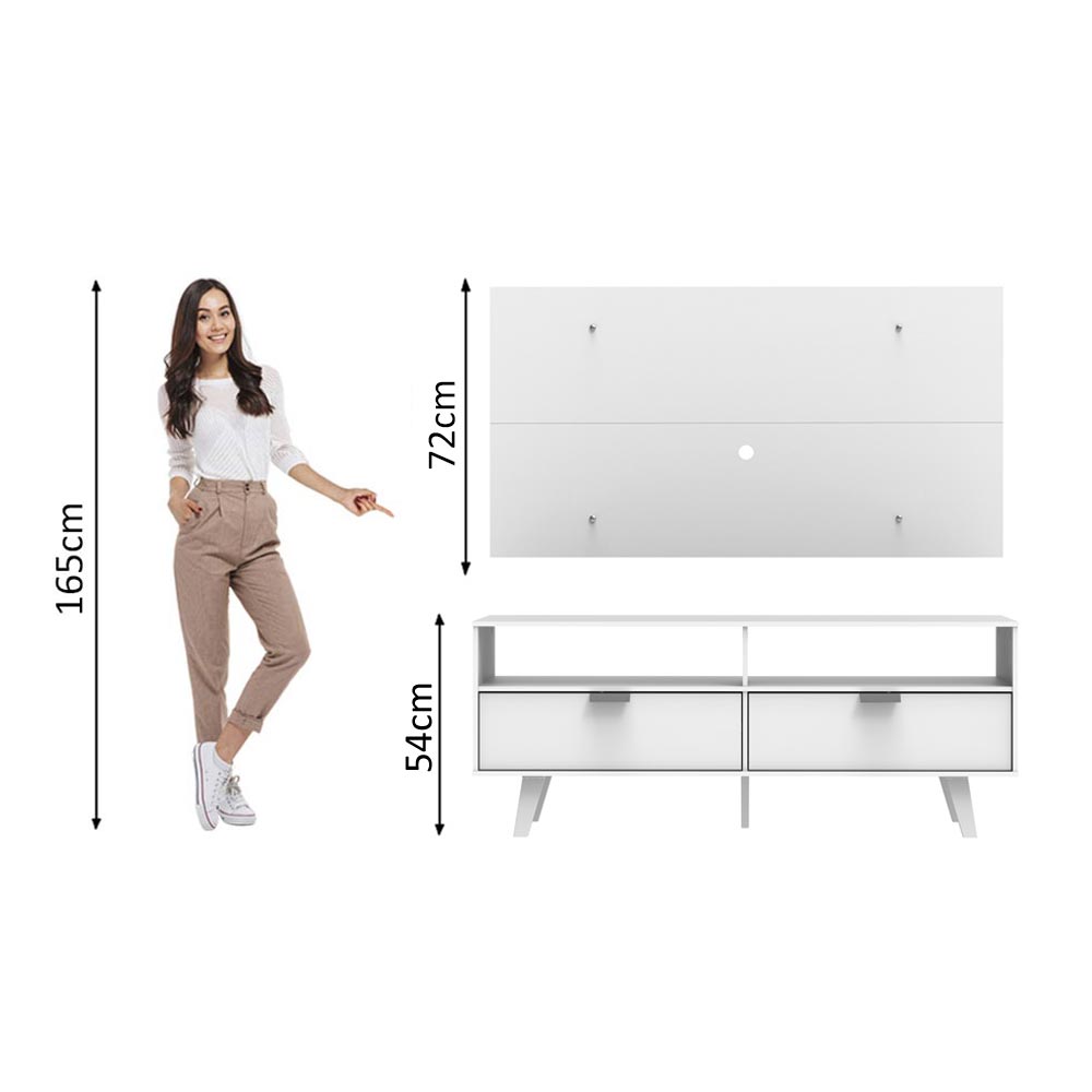 Rack Madesa Oslo con Panel para TV hasta 55 Pulgadas 2 Puetas Blanco