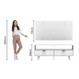 Rack Madesa Oslo con Panel para TV hasta 55 Pulgadas 2 Puetas Blanco