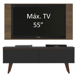 Rack para TV Madesa Le Mans con Panel de TV hasta 55 Pulgadas 2 Puertas Negro/Marrón